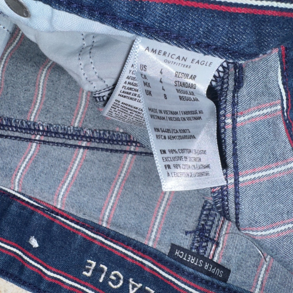 American Eagle Outfitters Blue and Red Striped Mini Skirt Size 4 - Picture 6 of 9